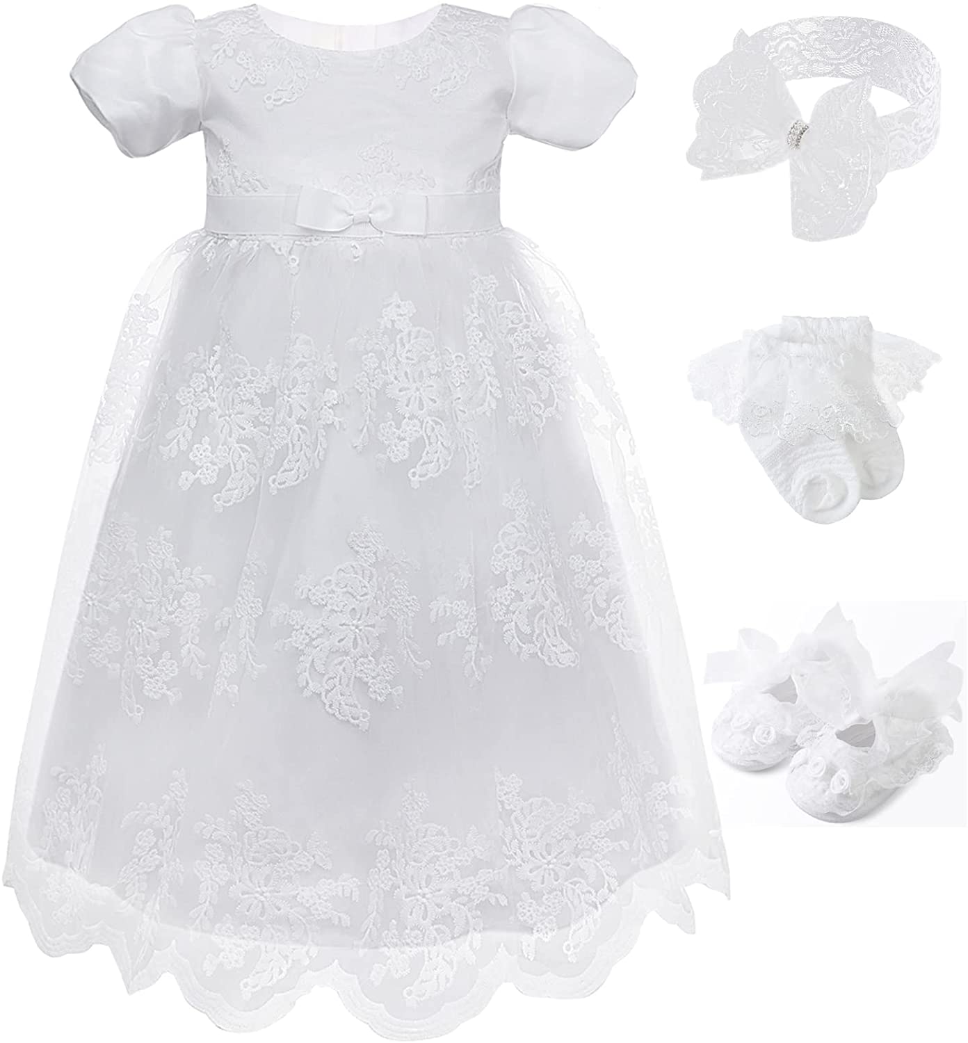 A&J DESIGN Baby Girls Princess Dress Formal Party Dresses with Headband