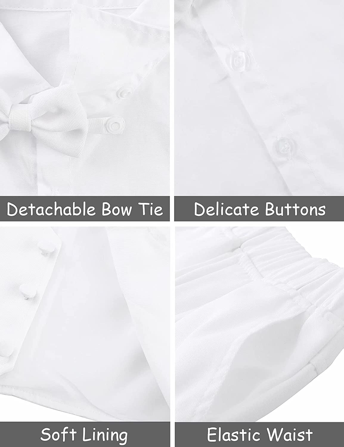 A&J DESIGN Baby Toddler Boys Baptism Oufits Gentleman Suit Set, 3pcs Outfits Shirts & Vest & Pants
