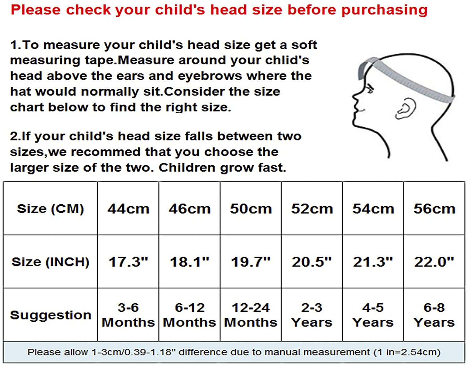 3PCS 56cm Head Measuring Tape Infant Head Circumference Measure