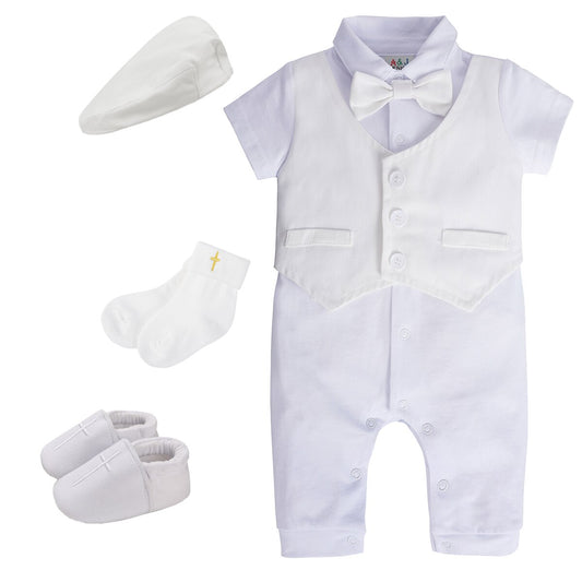 Baby Boys Christening Romper Outfits Infant Formal Wedding Clothes Gentleman Suit Toddler Birthday Party Baptism Suit