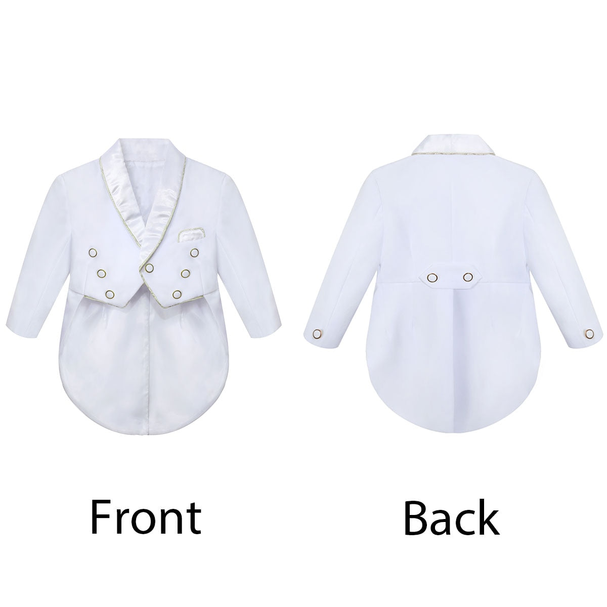 A&J DESIGN Baby Boy Classic Tuxedo  Suit Infant Baptism Suit  Formal Wedding Christening Church Outfit with Jacquard Tail