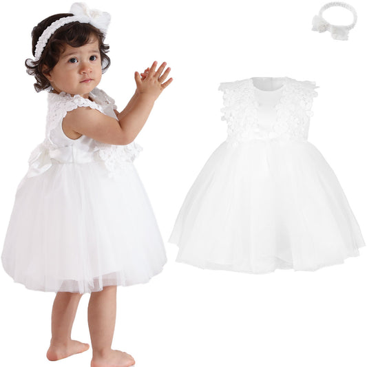 A&J DESIGN Baby Girls Princess Dress Formal Party Dresses with Headband